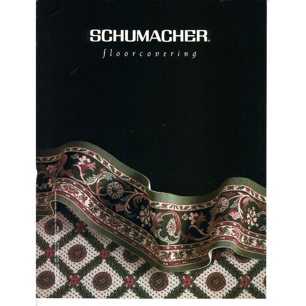 Vintage 1993‎ Print Ad Schumacher Floorcovering Tapestry Carpet Rug Home Decor